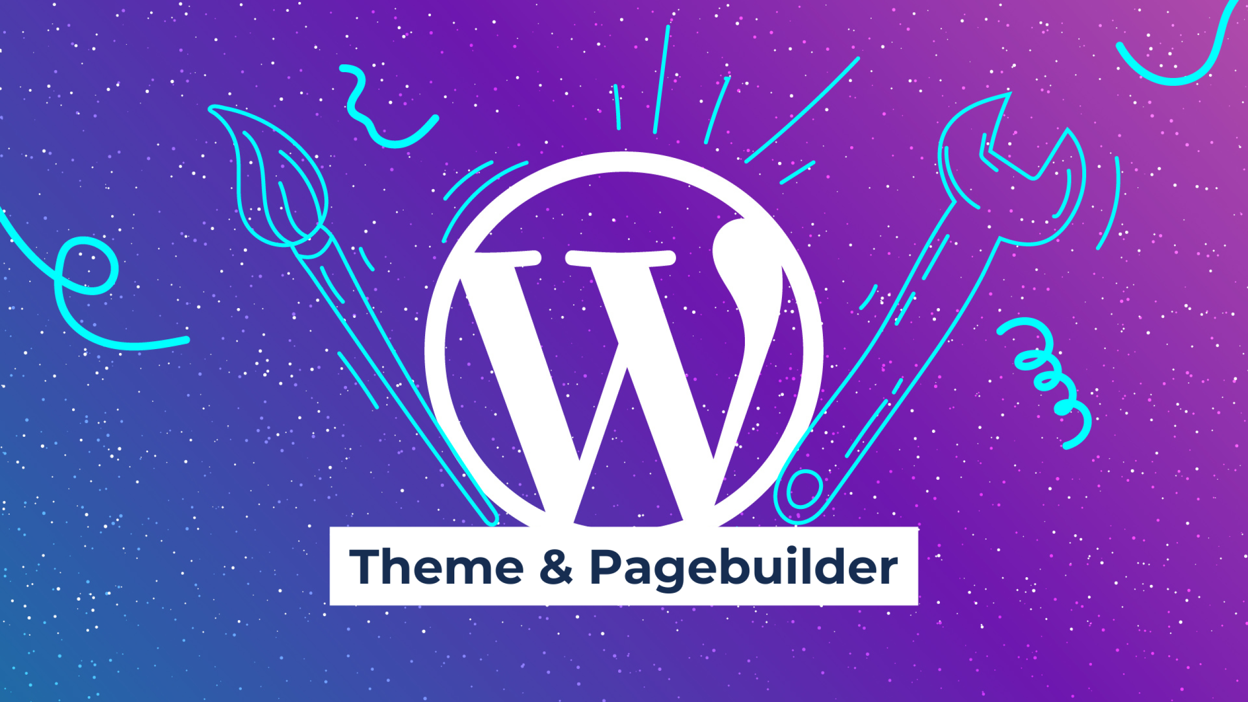 WordPress-Logo und darunter Text "Theme & Pagebuilder"